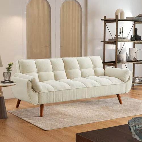 Chic beige linen futon - 75,